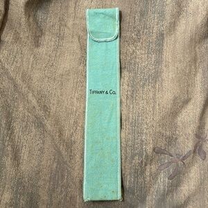 Vintage Tiffany & Co Blue Felt, 2 inch wide dust bag for letter opener.  Empty.